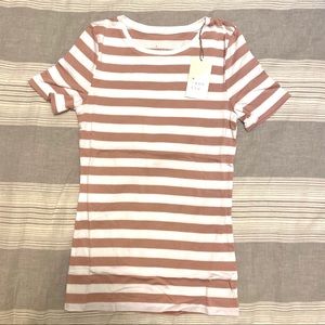 Pink and white striped tshirt